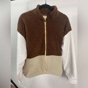 DONNI tri-fleece jacket. Brown/cream. New with tags. Multiple sizes.